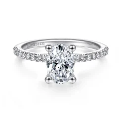 Hot Gabriel & Co. Amata - 14K White Gold Oval Diamond Engagement Ring