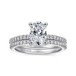 Hot Gabriel & Co. Amata - 14K White Gold Oval Diamond Engagement Ring