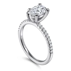 Outlet Gabriel & Co. Amata - 14K White Gold Pear Shape Diamond Engagement Ring