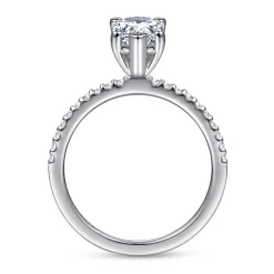 Outlet Gabriel & Co. Amata - 14K White Gold Pear Shape Diamond Engagement Ring