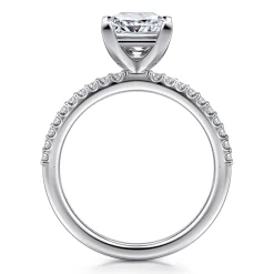 Clearance Gabriel & Co. Amata - 14K White Gold Princess Cut Diamond Engagement Ring