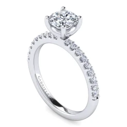 Outlet Gabriel & Co. Amata - 14K White Gold Round Diamond Engagement Ring