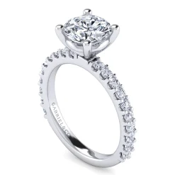 Gabriel & Co. Amata - 14K White Gold Round Diamond Engagement Ring