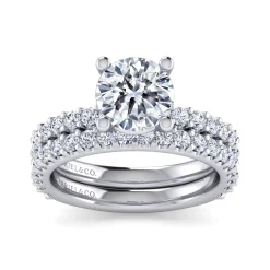 Gabriel & Co. Amata - 14K White Gold Round Diamond Engagement Ring