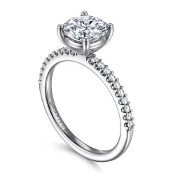 Outlet Gabriel & Co. Amata - 14K White Gold Round Diamond Engagement Ring
