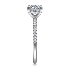 Best Gabriel & Co. Amata - 14K White Gold Round Diamond Engagement Ring