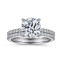 Sale Gabriel & Co. Amata - 14K White Gold Round Diamond Engagement Ring