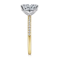 Outlet Gabriel & Co. Amata - 14K White-Yellow Gold Oval Diamond Engagement Ring