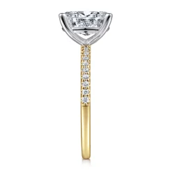 Hot Gabriel & Co. Amata - 14K White-Yellow Gold Oval Diamond Engagement Ring