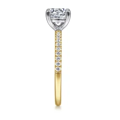 Gabriel & Co. Amata - 14K White-Yellow Gold Round Diamond Engagement Ring