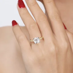 Gabriel & Co. Amata - 14K White-Yellow Gold Round Diamond Engagement Ring