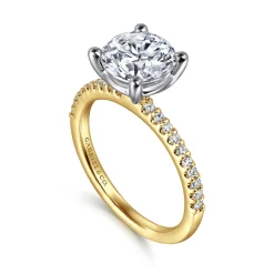 Online Gabriel & Co. Amata - 14K White-Yellow Gold Round Diamond Engagement Ring