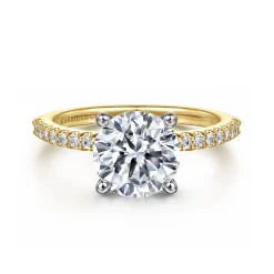 Online Gabriel & Co. Amata - 14K White-Yellow Gold Round Diamond Engagement Ring