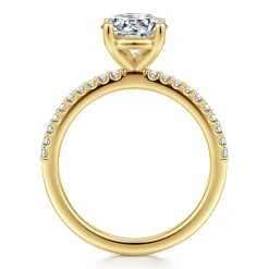 Gabriel & Co. Amata - 14K Yellow Gold Diamond Engagement Ring with 14K Yellow Gold Head
