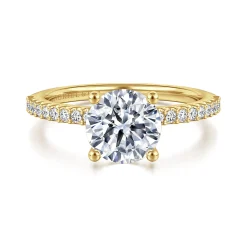 Gabriel & Co. Amata - 14K Yellow Gold Diamond Engagement Ring with 14K Yellow Gold Head