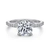 New Gabriel & Co. Amata - Platinum Round Diamond Engagement Ring