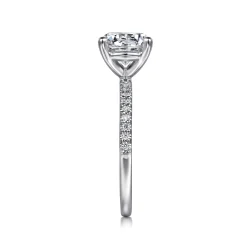 New Gabriel & Co. Amata - Platinum Round Diamond Engagement Ring