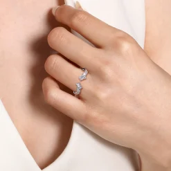 Outlet Gabriel & Co. Ambra - 14K White Gold Open Diamond Anniversary Ring - 0.4 ct
