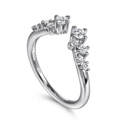 Outlet Gabriel & Co. Ambra - 14K White Gold Open Diamond Anniversary Ring - 0.4 ct