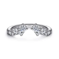 Outlet Gabriel & Co. Ambra - 14K White Gold Open Diamond Anniversary Ring - 0.4 ct