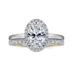 Online Gabriel & Co. Amelie - 14K Yellow and White Gold Oval Halo Diamond Engagement Ring