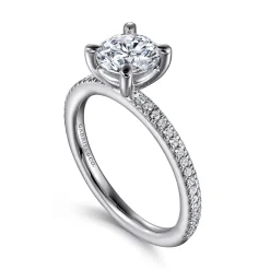 Discount Gabriel & Co. Amena - Platinum Round Diamond Engagement Ring