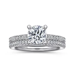 Discount Gabriel & Co. Amena - Platinum Round Diamond Engagement Ring