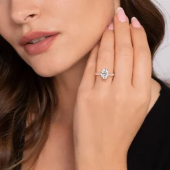 Best Gabriel & Co. Amira - 14K Rose Gold Oval Diamond Engagement Ring
