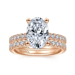 Best Gabriel & Co. Amira - 14K Rose Gold Oval Diamond Engagement Ring