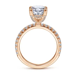 Best Gabriel & Co. Amira - 14K Rose Gold Oval Diamond Engagement Ring