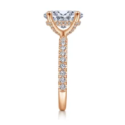 Best Gabriel & Co. Amira - 14K Rose Gold Oval Diamond Engagement Ring