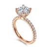 New Gabriel & Co. Amira - 14K Rose Gold Round Diamond Engagement Ring
