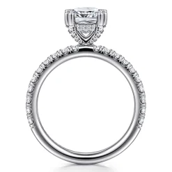 Sale Gabriel & Co. Amira - 14K White Gold Cushion Cut Diamond Engagement Ring