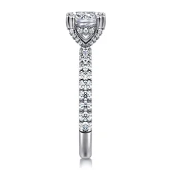 Sale Gabriel & Co. Amira - 14K White Gold Cushion Cut Diamond Engagement Ring