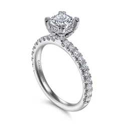 Gabriel & Co. Amira - 14K White Gold Cushion Cut Diamond Engagement Ring