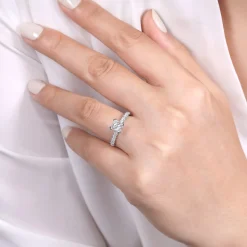 Gabriel & Co. Amira - 14K White Gold Cushion Cut Diamond Engagement Ring