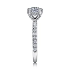 Gabriel & Co. Amira - 14K White Gold Cushion Cut Diamond Engagement Ring