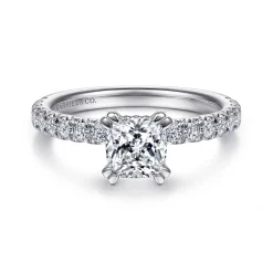 Gabriel & Co. Amira - 14K White Gold Cushion Cut Diamond Engagement Ring