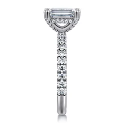 Sale Gabriel & Co. Amira - 14K White Gold Emerald Cut Diamond Engagement Ring