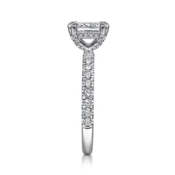 New Gabriel & Co. Amira - 14K White Gold Emerald Cut Diamond Engagement Ring