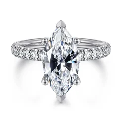 Best Gabriel & Co. Amira - 14K White Gold Marquise Cut Diamond Engagement Ring