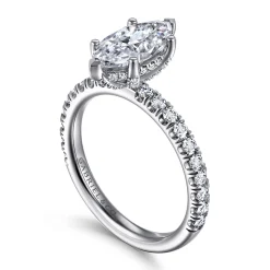 Best Gabriel & Co. Amira - 14K White Gold Marquise Shape Diamond Engagement Ring