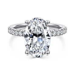 Clearance Gabriel & Co. Amira - 14K White Gold Oval Diamond Engagement Ring