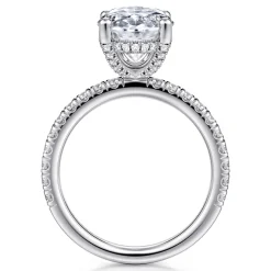 Clearance Gabriel & Co. Amira - 14K White Gold Oval Diamond Engagement Ring
