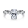 Outlet Gabriel & Co. Amira - 14K White Gold Oval Diamond Engagement Ring