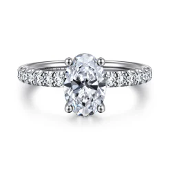 Outlet Gabriel & Co. Amira - 14K White Gold Oval Diamond Engagement Ring