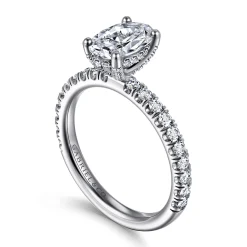 Outlet Gabriel & Co. Amira - 14K White Gold Oval Diamond Engagement Ring