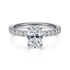Outlet Gabriel & Co. Amira - 14K White Gold Oval Diamond Engagement Ring