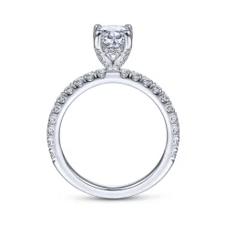Outlet Gabriel & Co. Amira - 14K White Gold Oval Diamond Engagement Ring