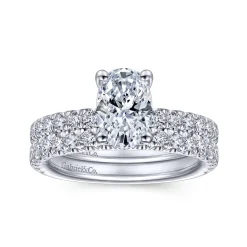 Outlet Gabriel & Co. Amira - 14K White Gold Oval Diamond Engagement Ring